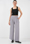 Women's Wide Leg Pleated Trousers Gray 1298