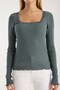 Women's Long Sleeve Square Neck Lace Detail 100% Cotton Blouse – Stylish and Comfortable 3004 - 4