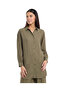 Solid Shirt Tunic with Classic Collar and Long Sleeves
