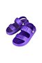 Women Purple Double Band Stripe Eva Beach Pool Daily Casual Sandals - 3