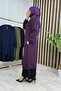 Hasi̇be Kap Ayrobin Fabric Women's Purple Cap with Stitching Detail, Openable Lengthwise, Zippered, Comfortable Cut Cap - 3