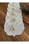 6 Pieces of Gold Daisy Brooch Ecru Embroidered Coffee Side Cocktail Presentation Napkin - 2