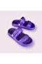 Women Purple Double Band Stripe Eva Beach Pool Daily Casual Sandals