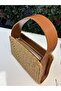 Palmera Leather Detailed Stylish Unique Straw Bag - 3