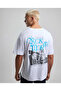 Back Print T-Shirt with Crew Neck and Short Sleeves