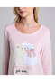 Printed Nightdress with Crew Neck and Long Sleeves - 3