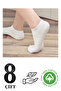 Invisible Soft Cotton Lycra Combed Cotton Booties Socks in Men's Shoes 8-Piece Comfortable White Quality - 4