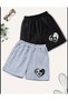 Children's Set of 2 Paw Printed Summer Short Shorts - Casual Short Shorts