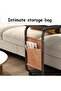 Rolling Side Table C Shaped End Table, Heavy Duty Mobile Table with Side Pocket and Wheels Over Bed - 8