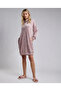 Solid Hooded Nightdress with Long Sleeves - 2