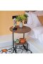 Small Coffee Table Rustic Brown 2 Tiers Shelf C-Shape End Table Side Table Accent Furniture for Livi - 3