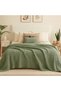 Hb&Victory 100% Cotton Waffle Bedspread Olive Green Color Single Size 160X240 cm - 7