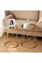FFD Reflective Nested Side Tables (Set of 2) - Golden Metal Frame Coffee Tables - 3