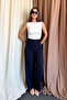 Women's High Waist Flared Leg Fabric Trousers 2225 - 5