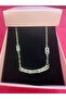 Milena Istanbul Baguette Stone Waterway X Chain Necklace - 2