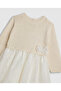 Knitted Flit and Flare Dress with Long Sleeves - 3