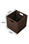 Foldable Wooden Square Samantha Utility Laundry Basket Brown 30x30x30 cm - 4