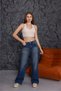 Women's High Waist Stretchy Faded Effect Vintage Palazzo Jeans - 5