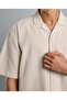 Striped Shirt with Revere Collar and Short Sleeves - 5