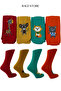 4-Piece Animal Figured Colorful Women's Combed Cotton Socks