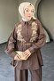 Women's Embroidered Linen Plus Size Double Suit - 4