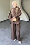 Women's Embroidered Linen Plus Size Double Suit - 3