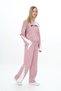 Girl's 100% Cotton Hooded Snap Detailed Bottom & Top Tracksuit Set-179 - 6