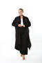 Women's Lycra Viscose Black Pul Detailed Large Size Cardigan - 7