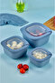 Set of 6 Vacuum Leakproof Storage Containers Suitable for Microwave and Freezer Use 2X(600-1100-1800 ml) - 2