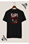 Korn Special Design Back Printed Black Tshirt 8506-06