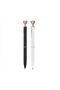 Square Faux Leather Pocket Mirror and Stone Pen - Black and White Set of Two - 2