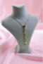 7 Colors Element Crystal Stone Y-Shaped Necklace Tarnish-Free Gold Women's Crystal Stone Steel Necklace - 4
