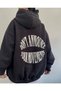 Black Women's Black Dont Printed Hooded Hoodie