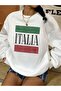White Women's White Italy Printed Crew Neck