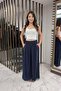 Women's elastic waist pocket lyocell Palazzo Pants - 3