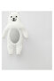 Bear Shape Plastic Adhesive Hook White 8x8x4.5cm