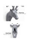 Deer Head With Antler Adhesive Hook White 18.5x17cm - 6