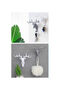 Deer Head With Antler Adhesive Hook White 18.5x17cm - 4