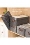 Set of 2 Wardrobe Cloth Organizer with Metal Frame & Lid Storage Basket with Handles Large - 5