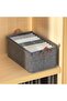 Set of 2 Wardrobe Cloth Organizer with Metal Frame & Lid Storage Basket with Handles Large - 3