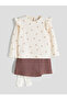 Ruffled Girls' Blouse, Skirt and Tights