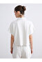 Beige Stand Collar Oversize Women's Sweatshirt - 4