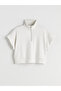 Beige Stand Collar Oversize Women's Sweatshirt - 5