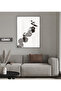 Amazing | Black & White Leafed Plant Model 03 | Framed Tempered Glass Table Single Vertical