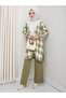 Women's Modest Hijab Checkered Pattern Long Sleeve Knitwear Tunic - 3
