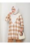 Women's Modest Hijab Checkered Pattern Long Sleeve Knitwear Tunic - 5
