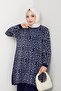 Women's Casual Model Geometric Patterned Hijab Knitwear Tunic - 6