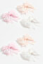 Girl's 6-Piece Ecru Salmon Pink Ribbon Clamp Buckle - 3