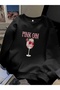 Pink Gin Printed Oversize Unisex Women/Men's Crew Neck Sweatshirt