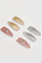 Zigzag 6-Piece Girl's Pink Gold Silver Snap Glitter Buckle - 4
